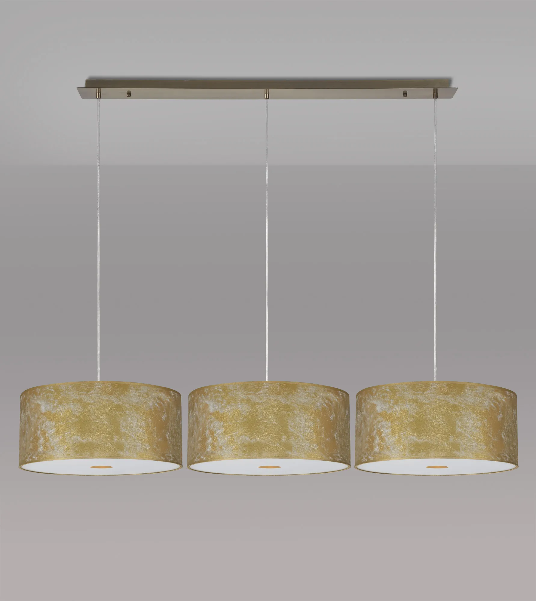 Baymont 40cm Shade 3 Light Pendant Antique Brass, Gold Leaf, Frosted Diffuser DK0840  Deco Baymont AB GL
